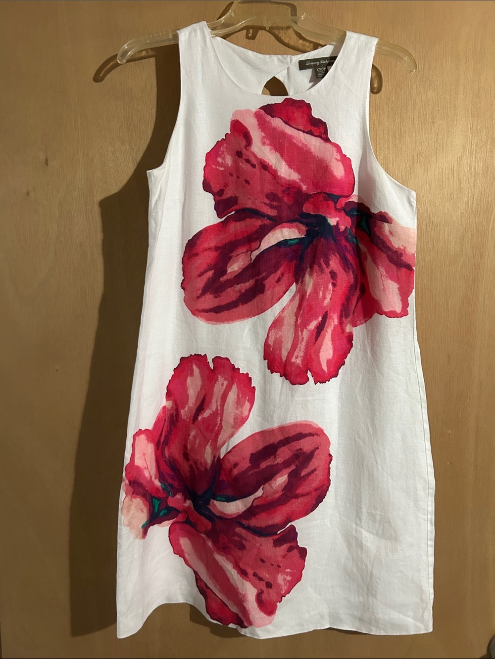 Tommy Bahama White Sleeveless Dress with Pink Floral Print